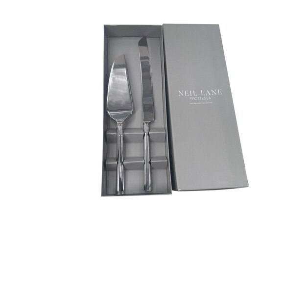 Neil Lane By Fortessa Two Piece Cake Service Fast Shipping - Picture 5 of 12